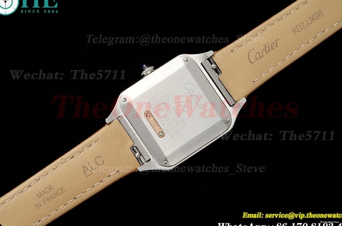 LE Santos Silver Quartz Brown Dial Dumont AF RG 0502